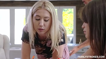 Stepbrother Pounds His Stepsister While Her Friend Watches