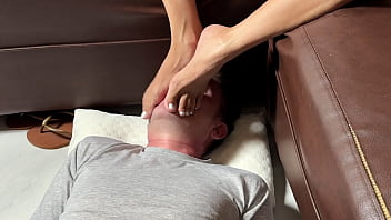 Asian Domme’s Toes Crushing Her Husband’s Face In Total Submission